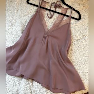 Zara, L, mauve lace back tank